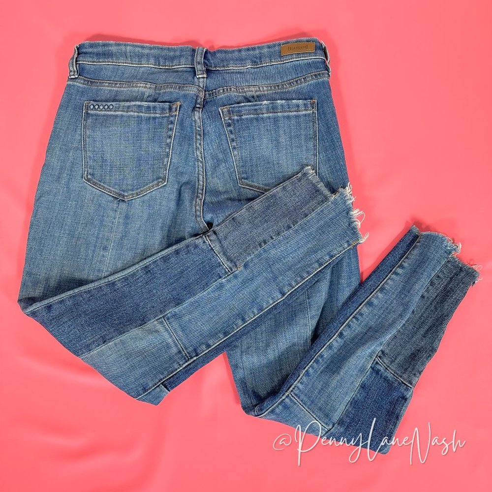 Blank NYC Patchwork Raw Hem Skinny Crop Jeans - Picture 10 of 11